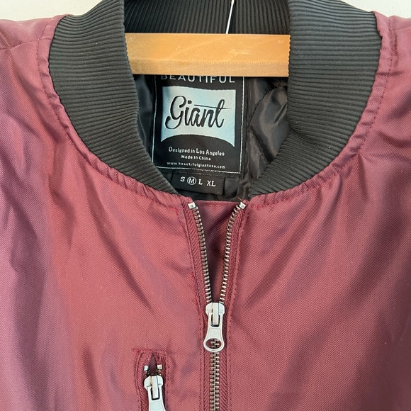 Maroon bomber jacket - Picture 3 of 5